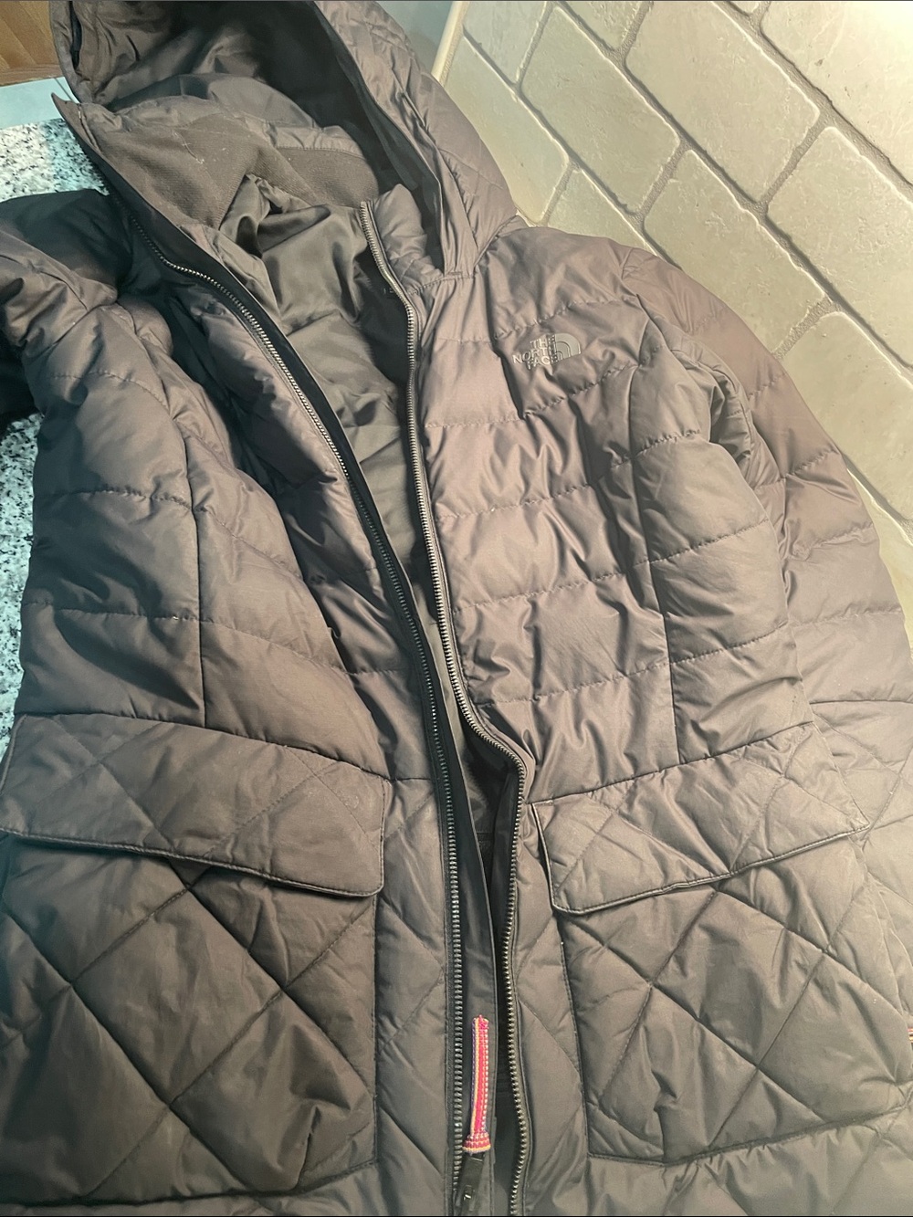The North Face Quilted Hooded Puffer Jacket - Dark Brown